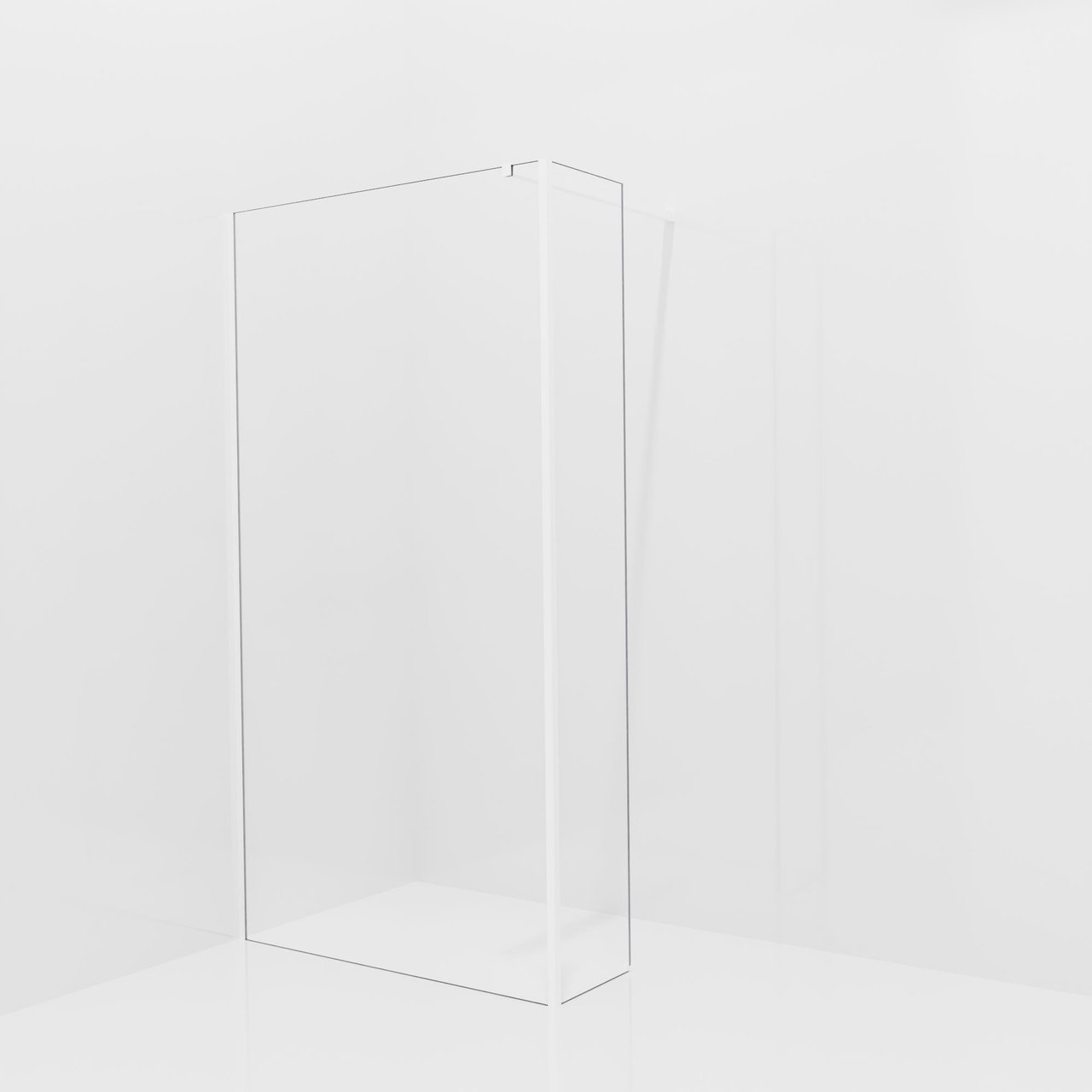 Balmani Modular inloopdouche met vaste zijwand: 110 x 200 cm, Helder glas, Mat witte profielen