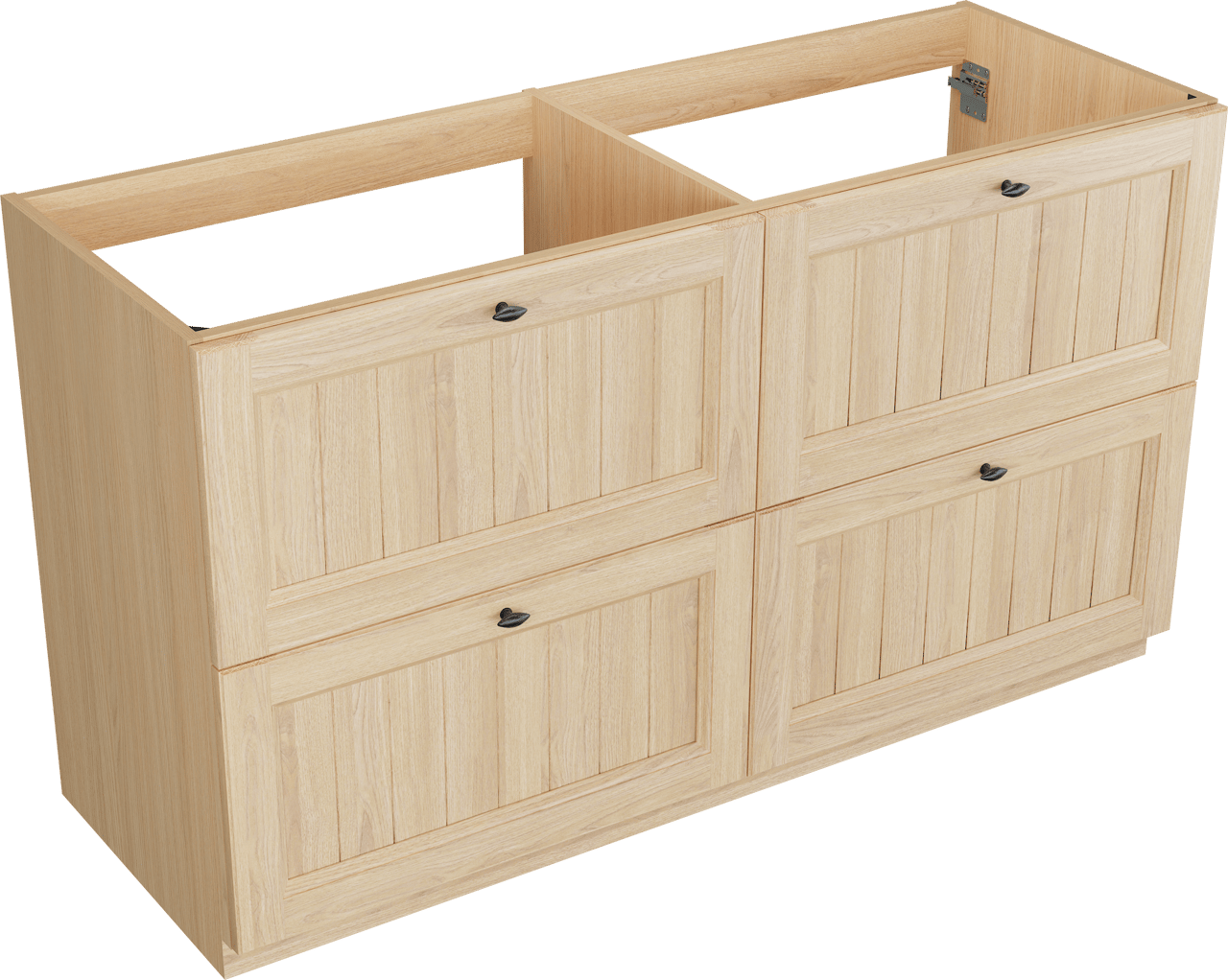 Balmani Lemon meuble sous-vasque a poser 150 x 55 cm Plaqué chêne naturel 4 tiroirs