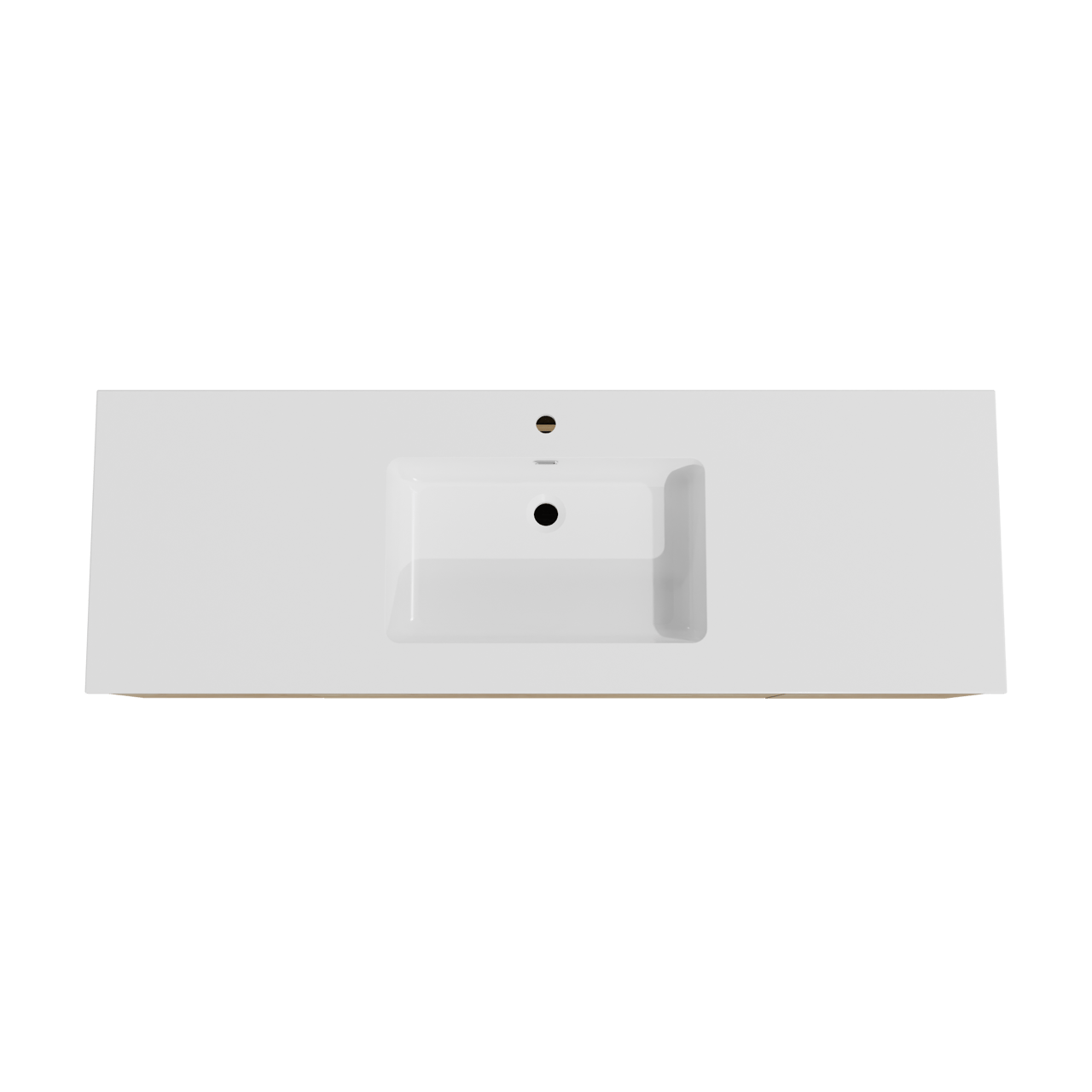 Storke Edge zwevend badkamermeubel 155 x 52 cm ruwe eik met Diva enkele wastafel in composietmarmer glanzend wit