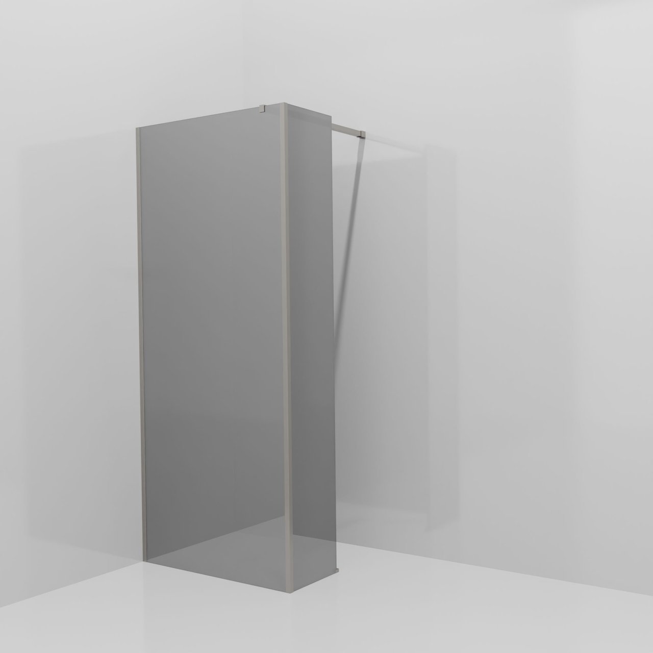 Balmani Modular douche à l'italienne avec paroi latérale fixe: 90 x 200 cm, Miroir Reflex, avec coating, Profil Brushed Inox