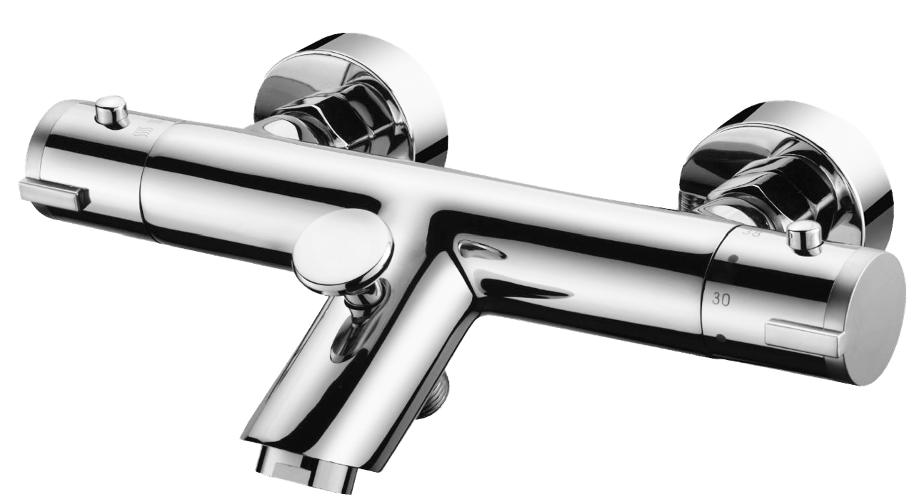 Linie Drum robinet baignoire thermostatique chrome brillant