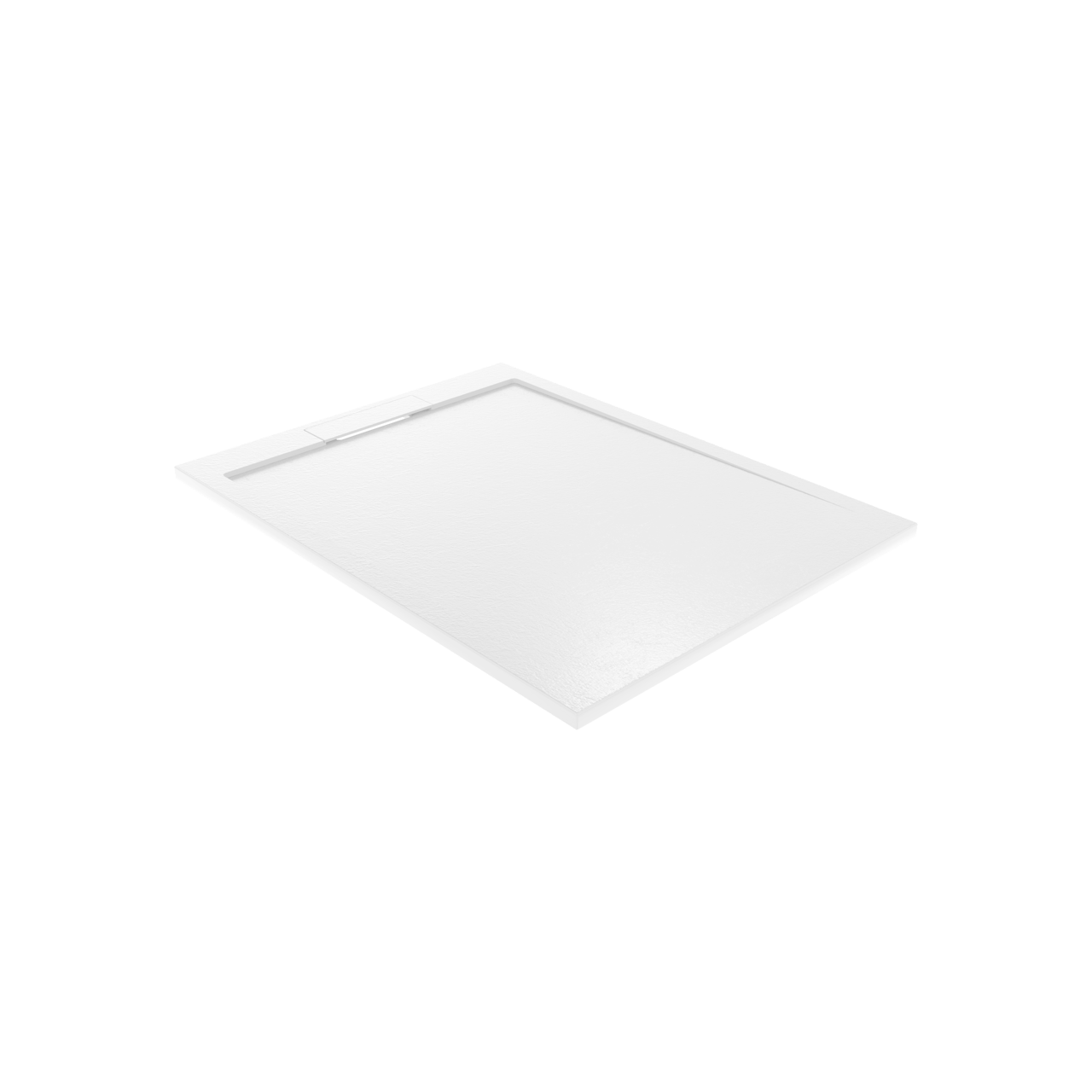 Balmani Indus douchebak 120 x 90 cm composietmarmer mat wit leisteenstructuur