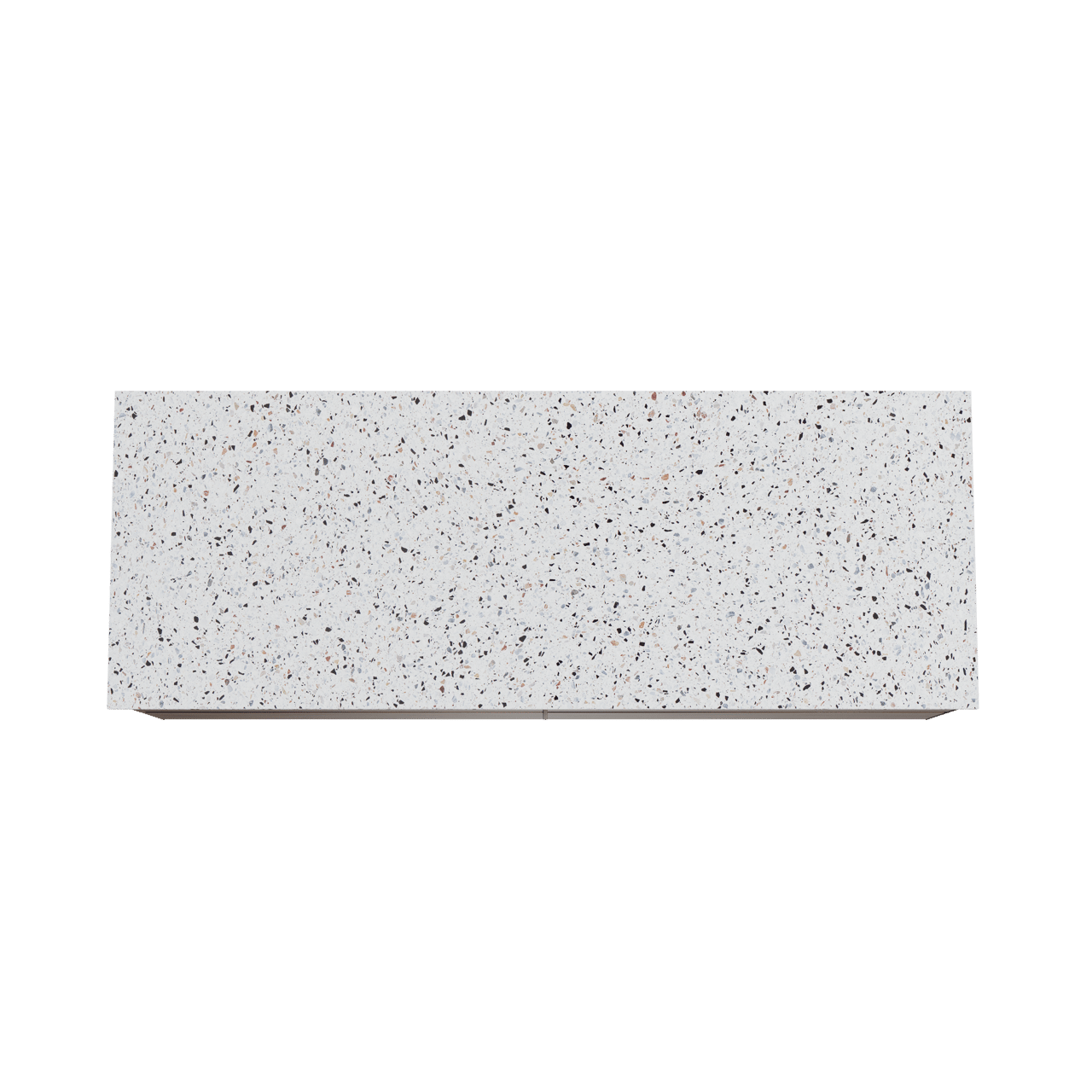 Balmani Mitra hängendes Möbelstück Set: 150 x 55 cm, Amerikanischer Nussbaum, mit Stretto Einzel- oder Doppel Waschtischplatte, Terrazzo in Weiß/Schwarz matt