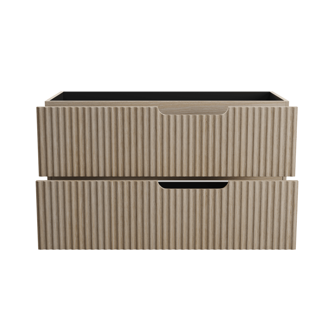 Linie Ribbo meuble sous-vasque suspendu 100 x 46 cm chêne clair 2 tiroirs