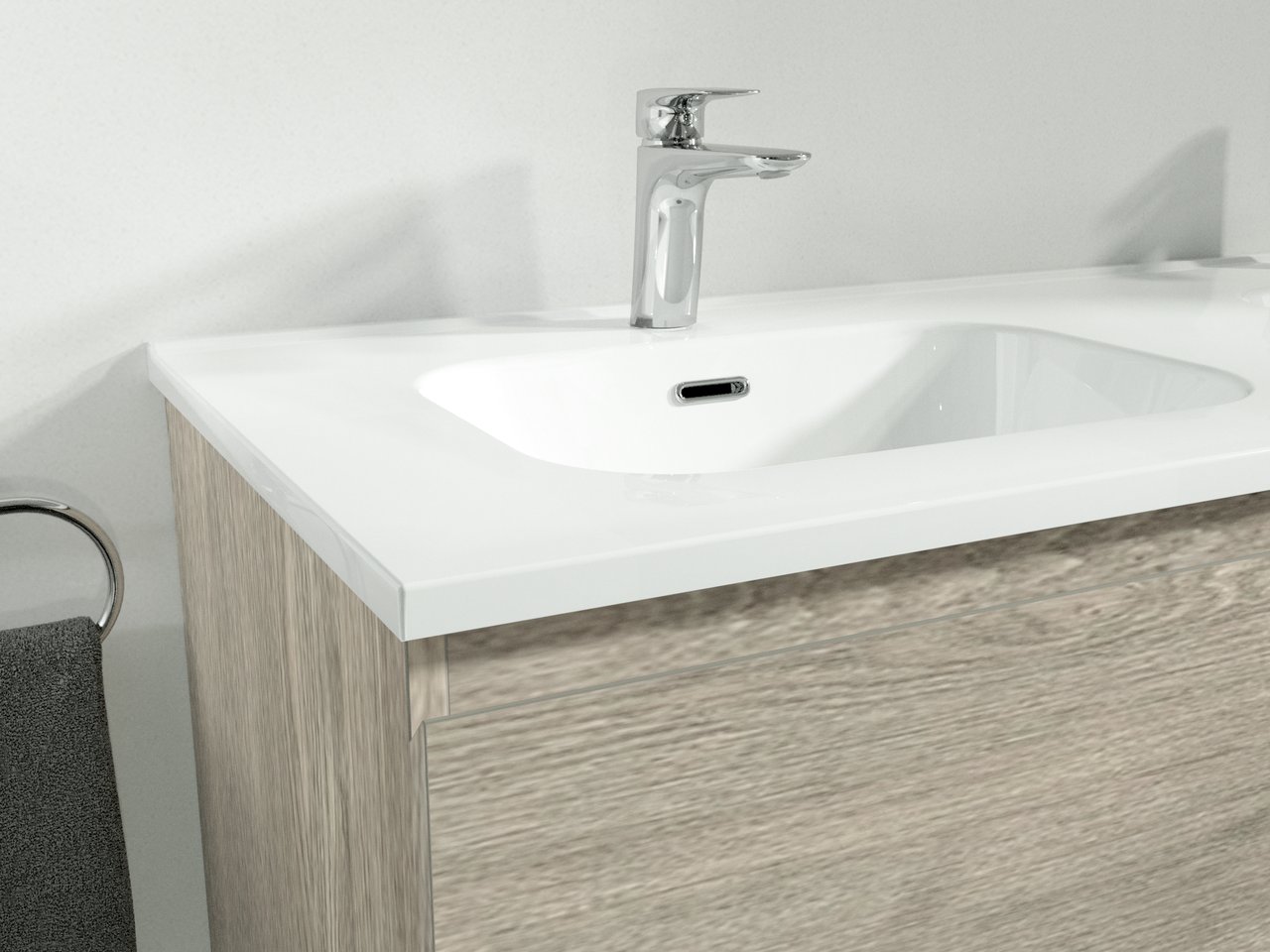 Linie Baro plan simple porcelaine blanc brllant 100 x 46 cm