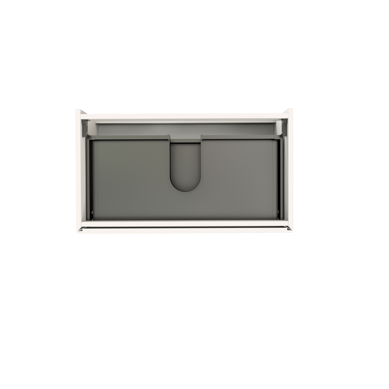 Storke Edge hängender Waschbeckenunterschrank: 80 x 46 cm, Weiß matt, 2 Schubladen