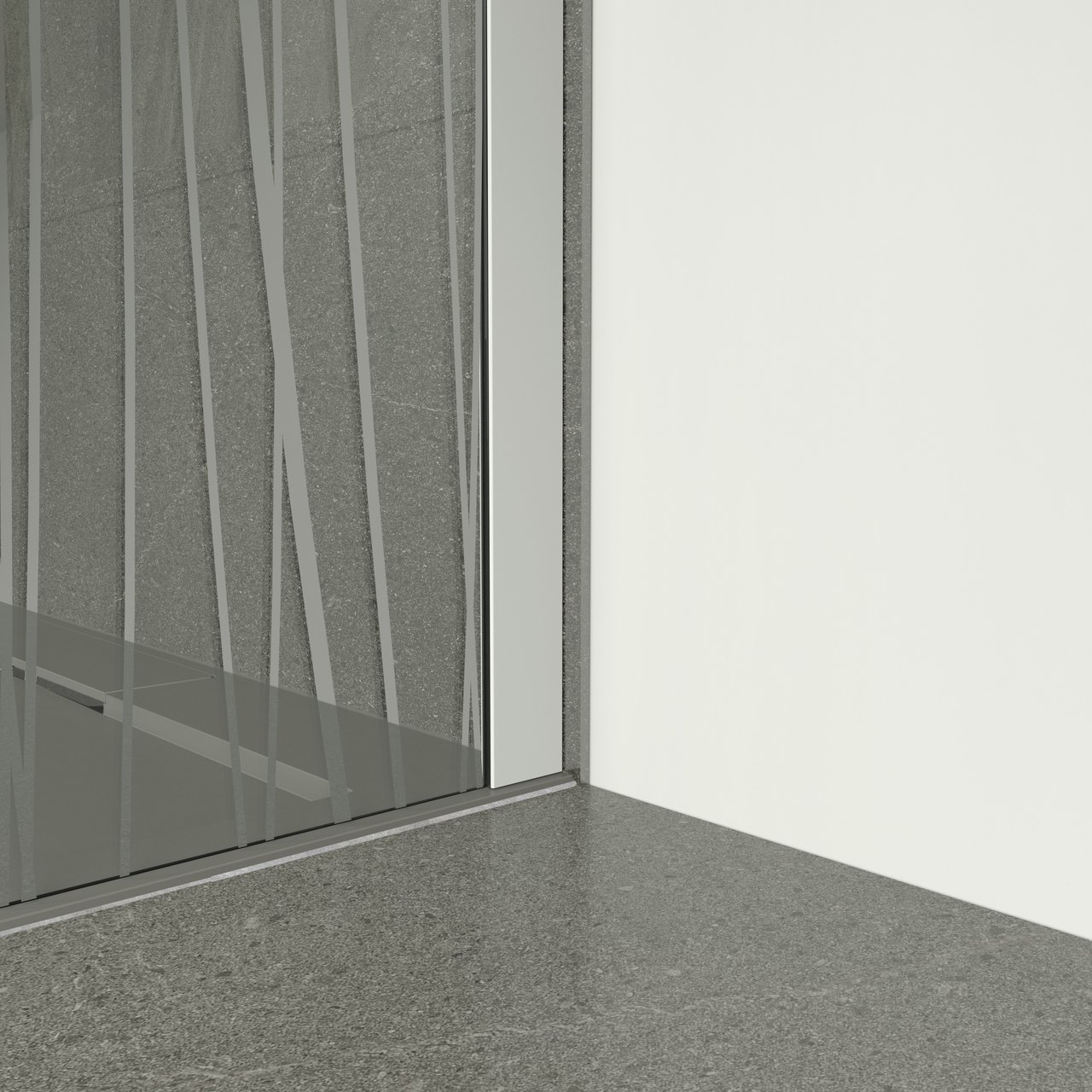 Balmani Modular inloopdouche 90 x 200 cm mikado glas mat wit profiel