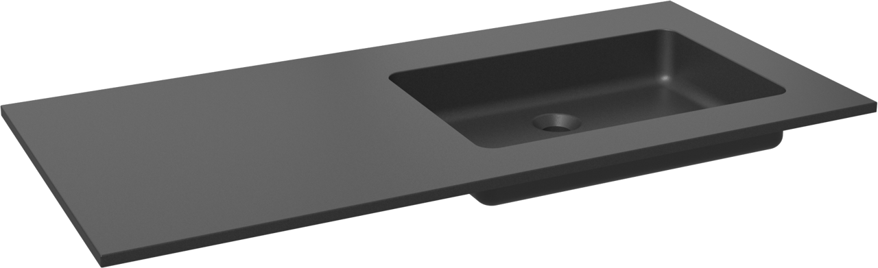 Storke Scuro asymmetrisch rechtse wastafel mat kwarts 110 x 52 cm combinatie kast 45 cm