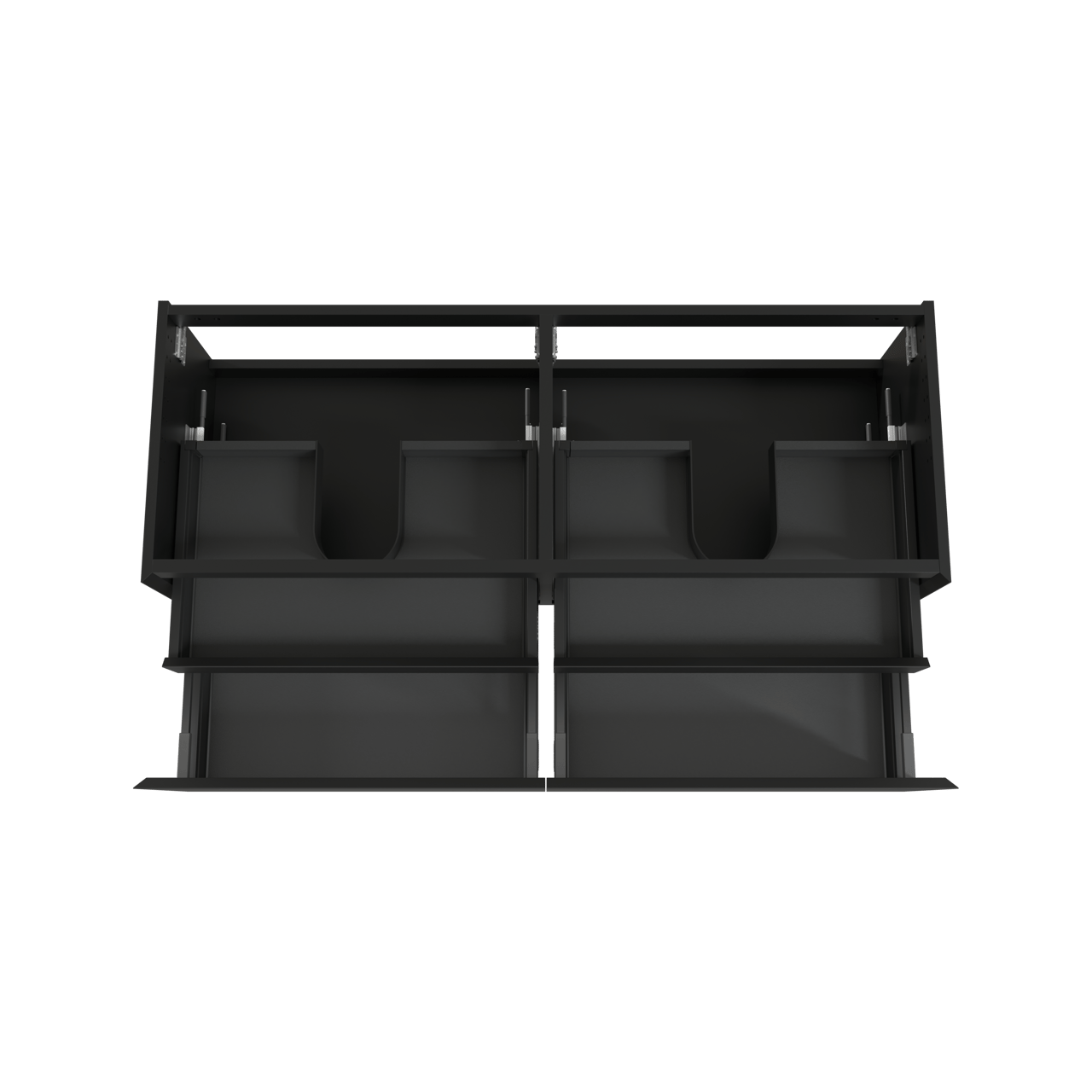 Balmani Idra meuble sous-lavabo suspendu 150 x 55 cm noir mat 4 tiroirs