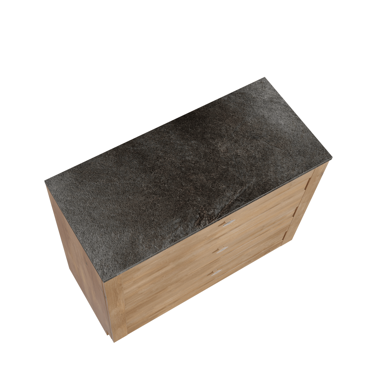 Linie Classo meuble salle de bains à poser 100 x 46 cm chêne naturel avec Lado tablette simple ou double en mélaminé ardoise gris