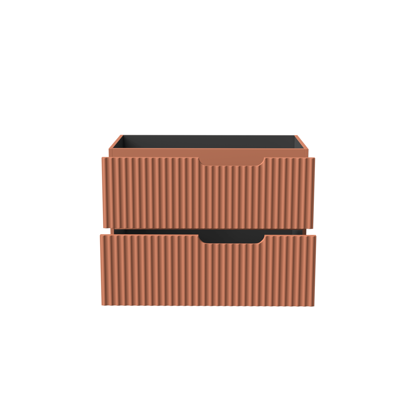 Linie Ribbo zwevende wastafelonderkast 80 x 46 cm cotto 2 lades