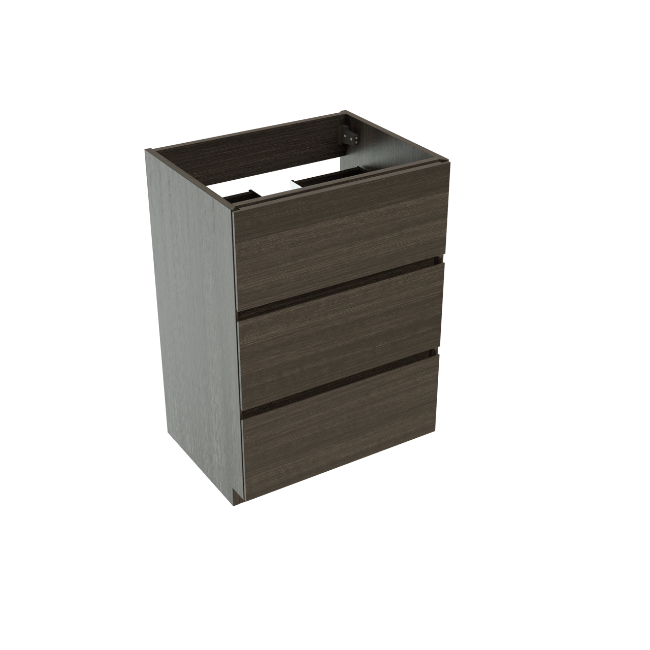 Storke Edge staande wastafelonderkast 60 x 46 cm donkere eiken 3 lades