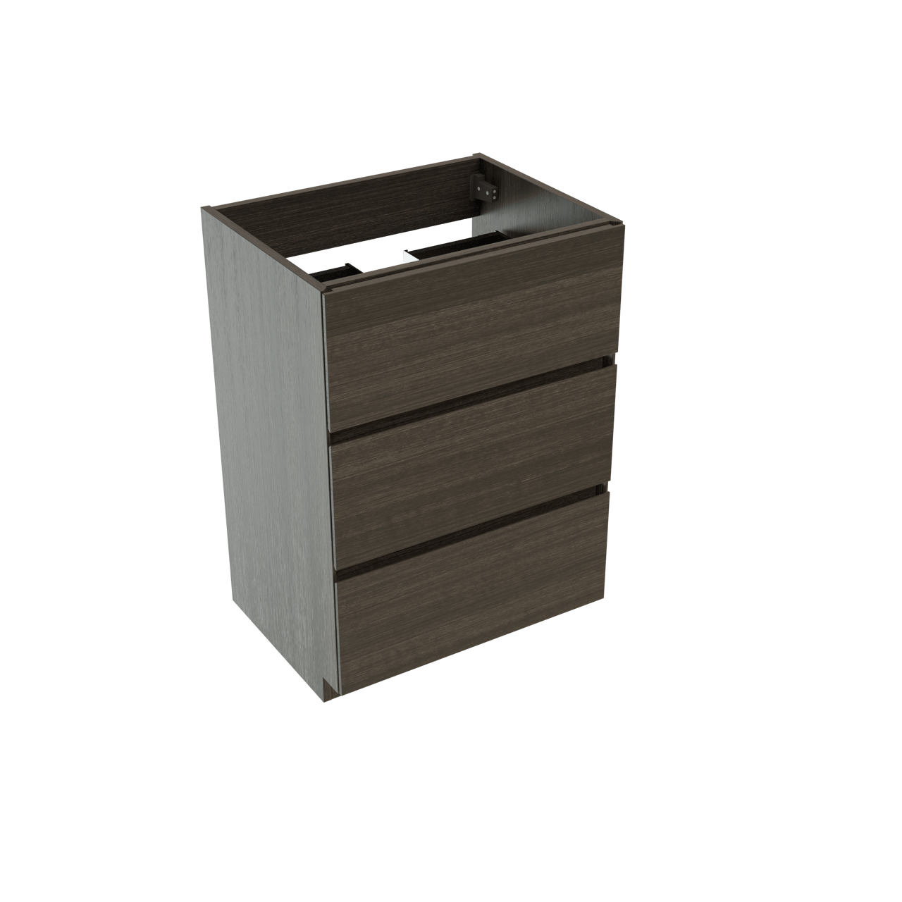 Storke Edge meuble sous-lavabo a poser 60 x 46 cm chêne foncé 3 tiroirs