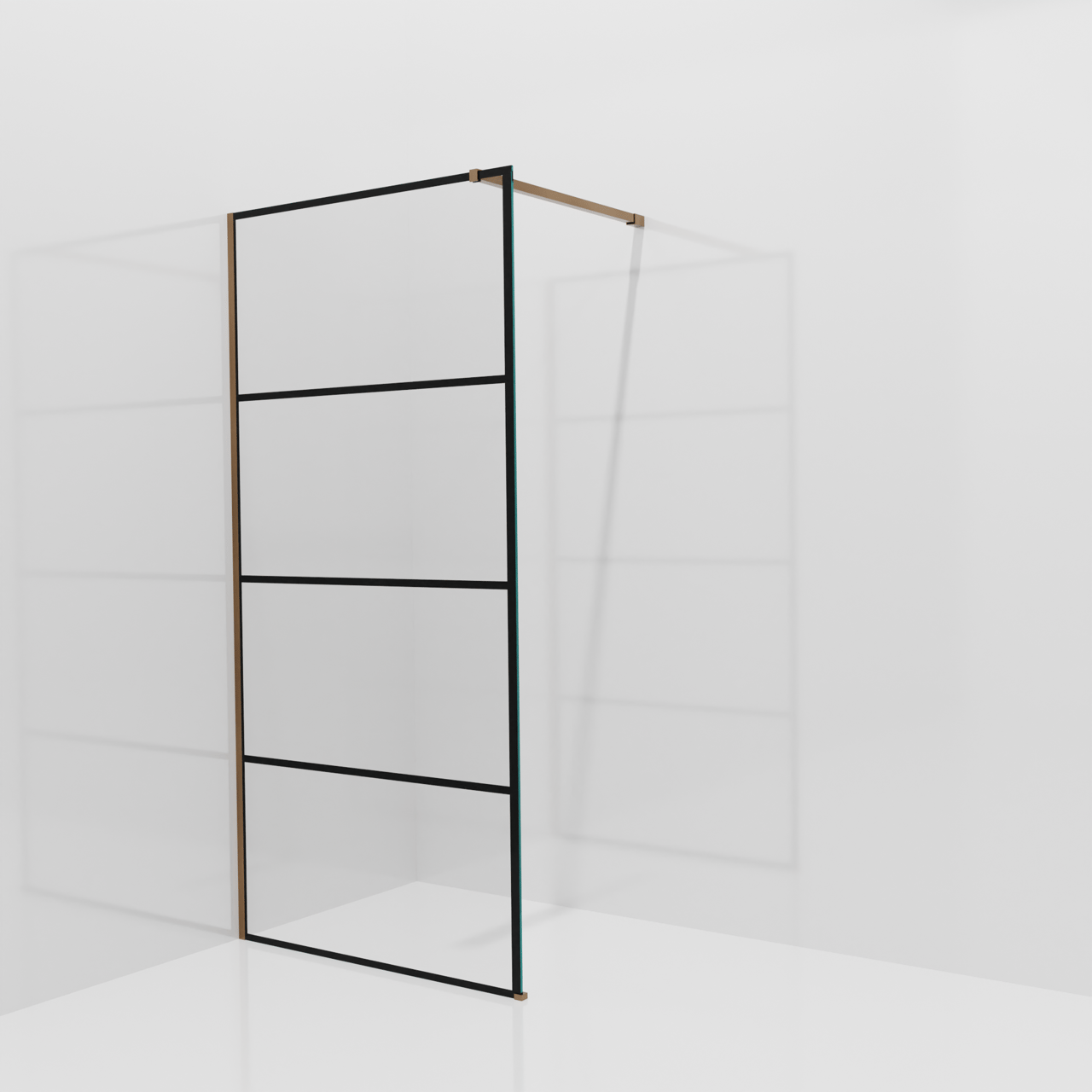 Balmani Modular inloopdouche: 100 x 200 cm, Lined met coating, Brushed Rosegold profielen