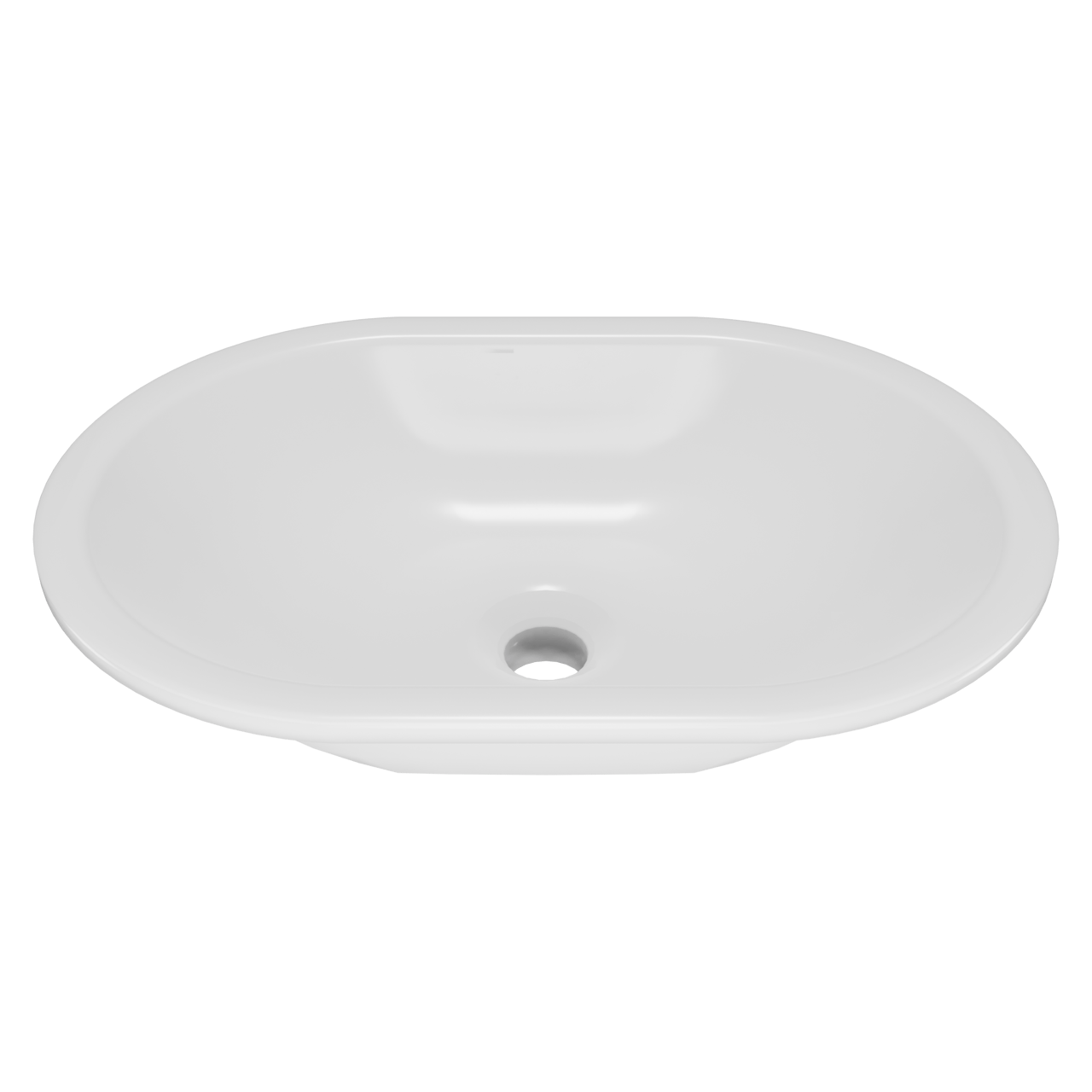 Storke Intra inbouwwaskom glanzend composiet marmer ovaal 50 x 35 cm