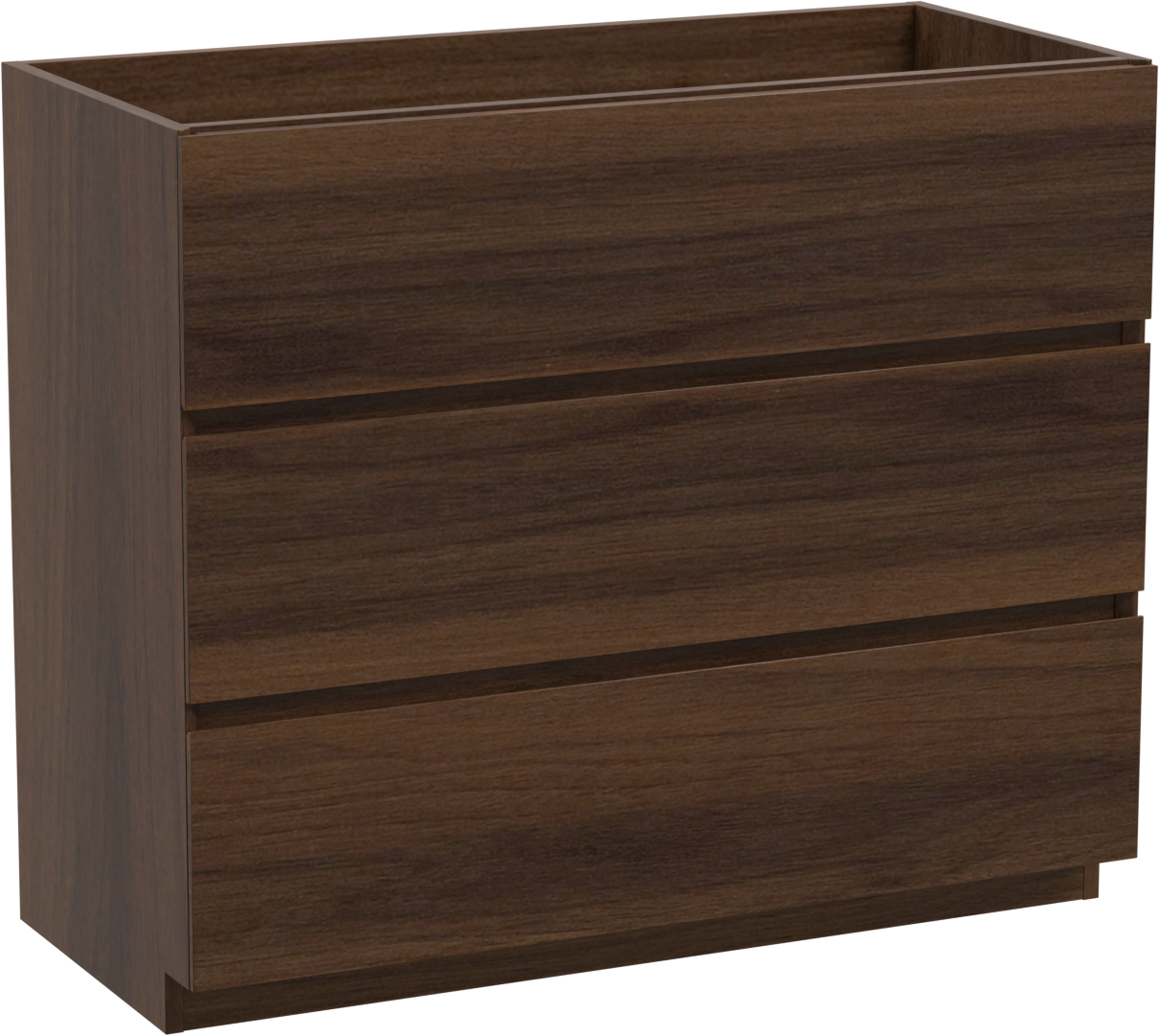 Storke Edge meuble sous-vasque a poser 100 x 46 cm noyer 3 tiroirs