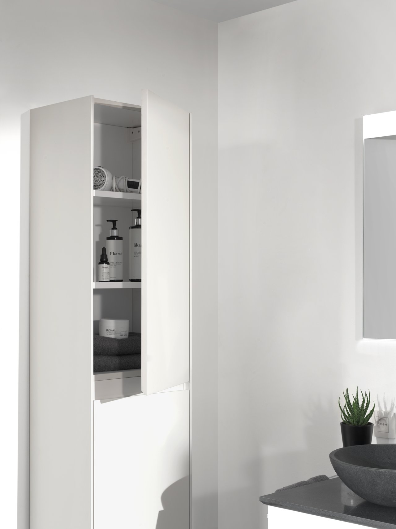 Storke Edge colonne salle de bains suspendue blanc mat 40 x 30 x 170 cm