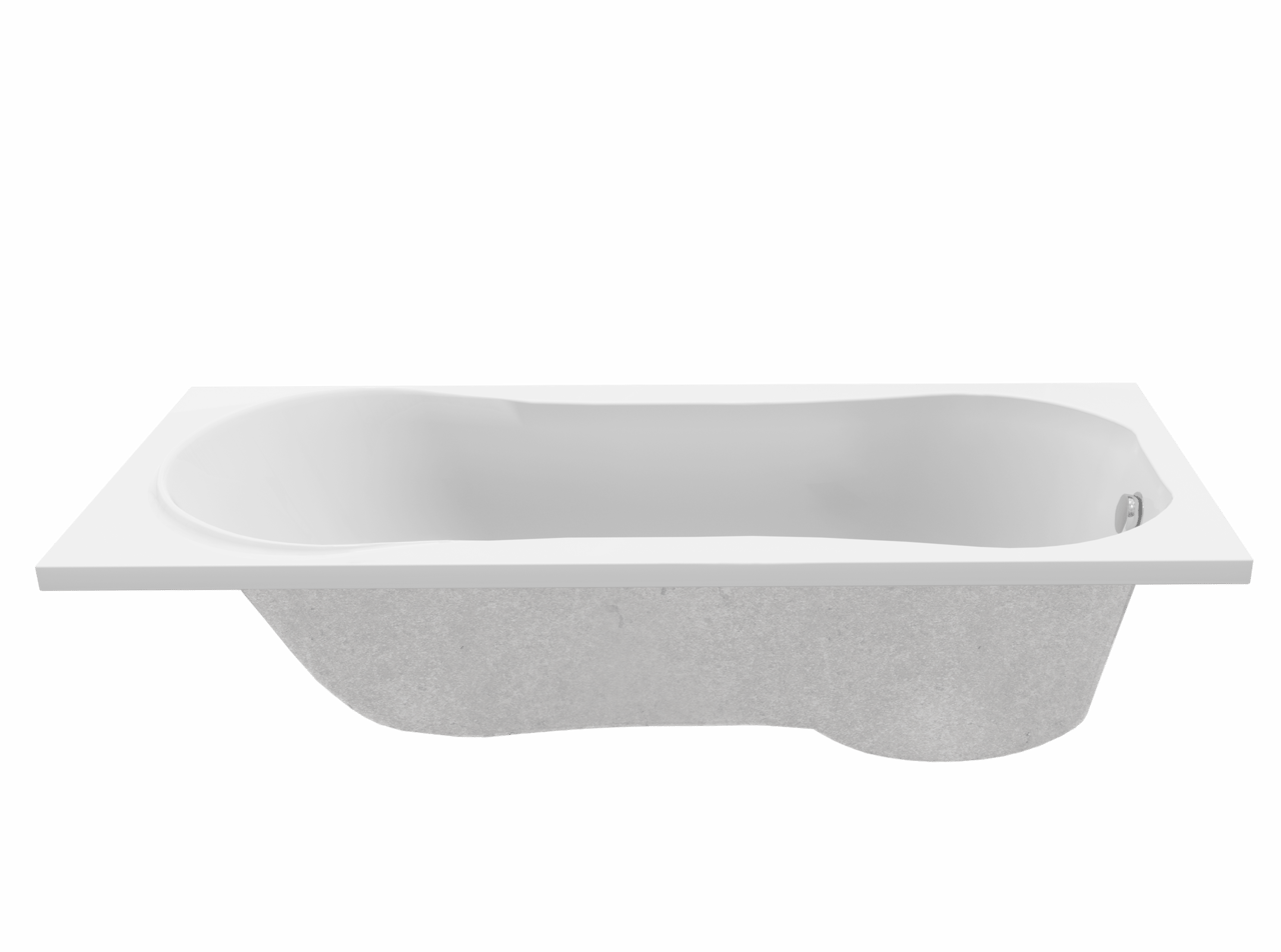 Luca Varess Trasime eenpersoons inbouwbad 170 x 80 cm acryl mat wit
