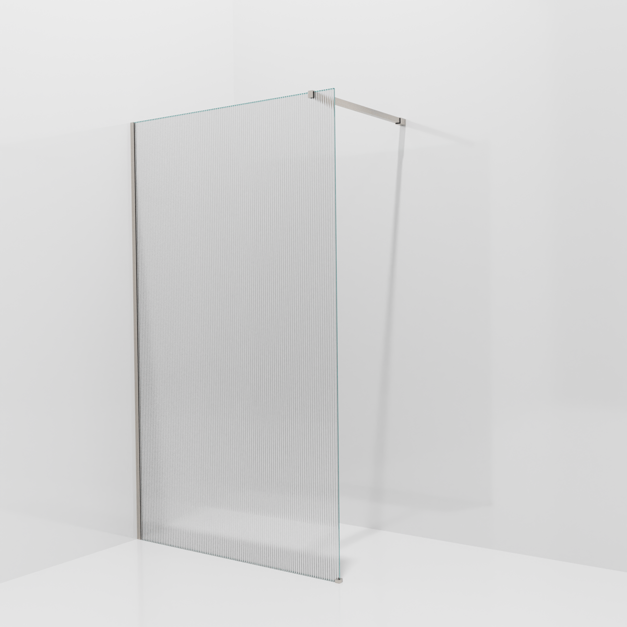 Balmani Modular douche à l'italienne: 120 x 200 cm, Ribs, avec coating, Profil Brushed CoolMetal