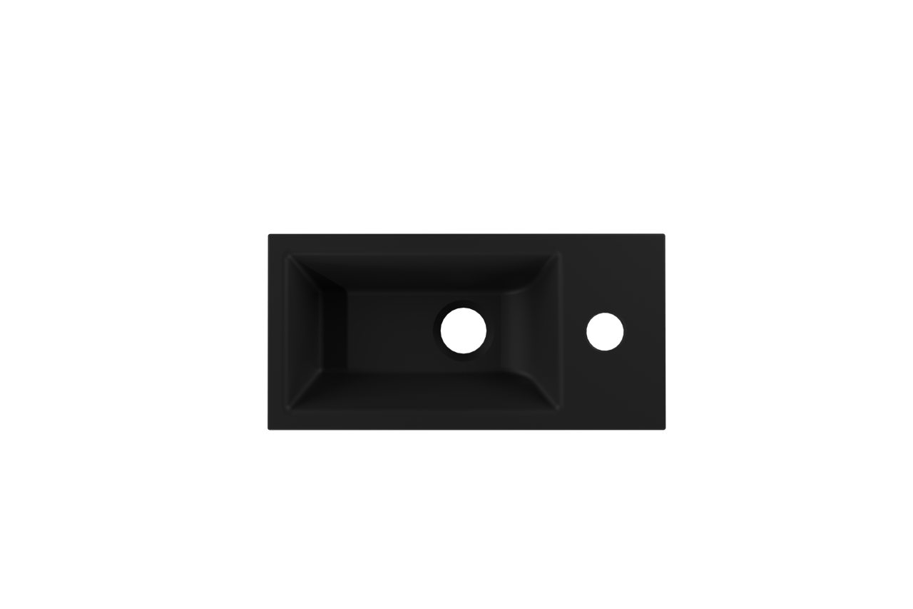 Luca Varess Cubic lave-mains 36,5 x 18 cm porcelaine noir mat