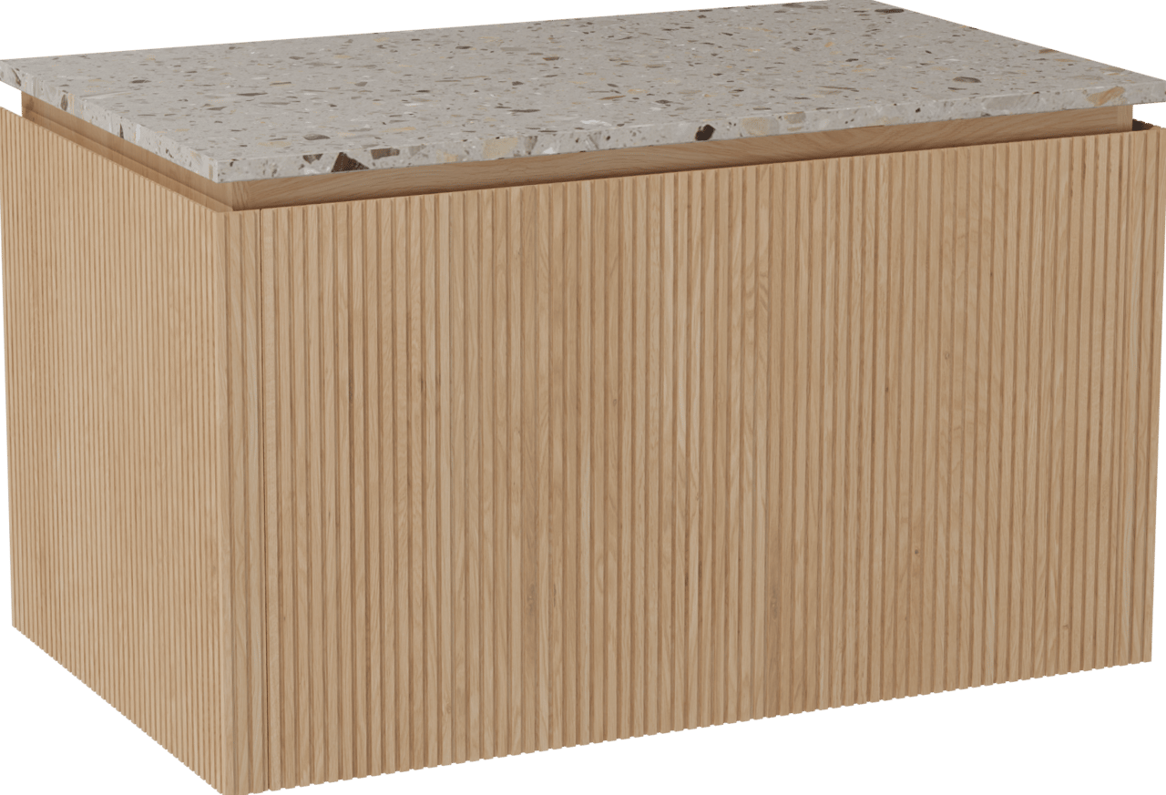 Balmani Eclips Badmöbel Set mit Stretto Waschtischplatte für Aufsatzwaschbecken