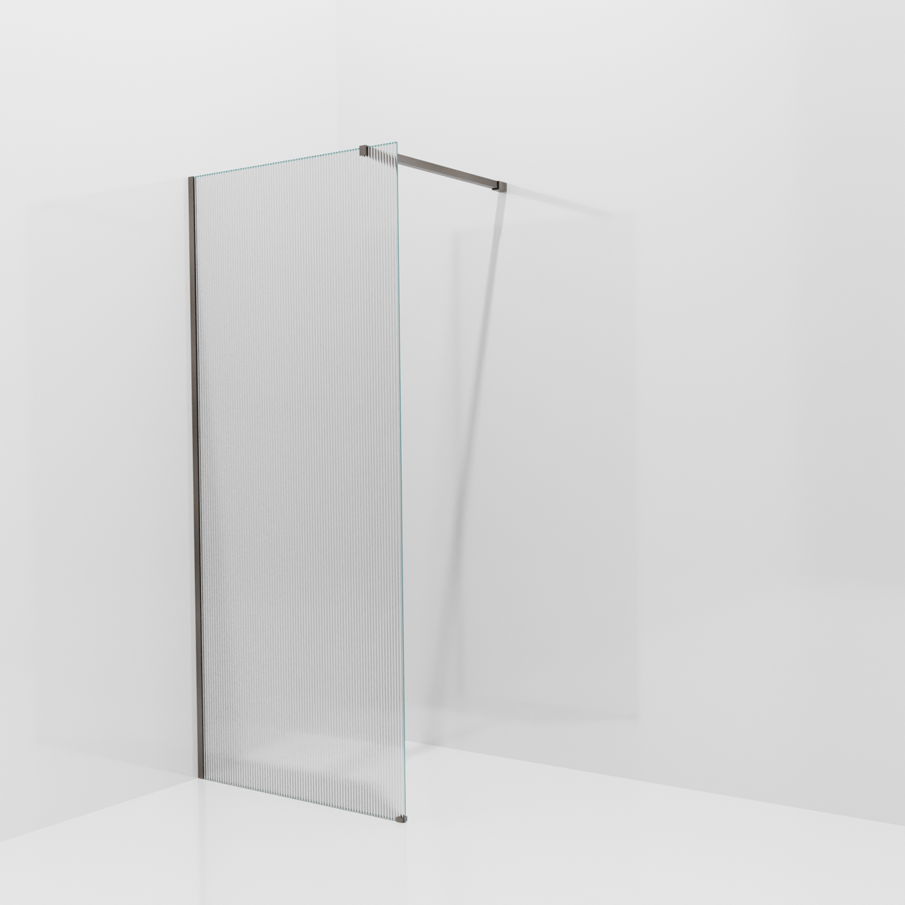 Balmani Modular douche à l'italienne: 90 x 200 cm, Ribs, avec coating, Profil Brushed GunMetal