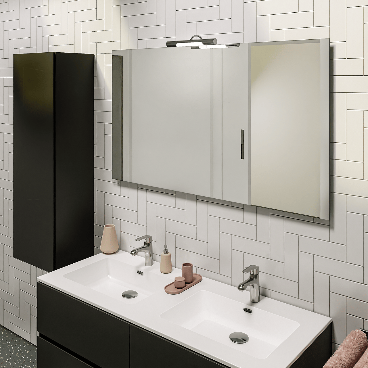 Storke Soto rechthoekig badkamerspiegel 130 x 75 cm