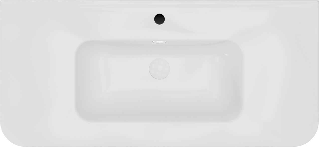 Storke Soft meuble salle de bains suspendu 100 x 46 cm Sand mat avec Kera Soft plan simple en porcelaine blanc brillant