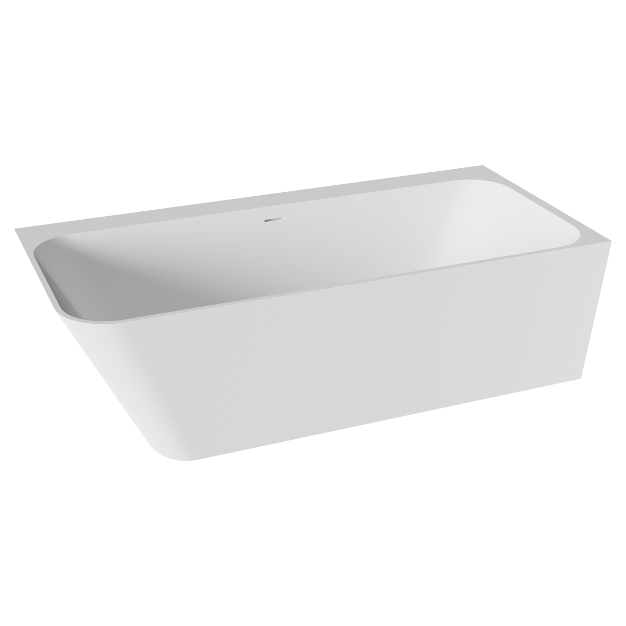 Balmani Zigga tweepersoons hoekbad rechts 180 x 85 cm Solid Surface mat wit