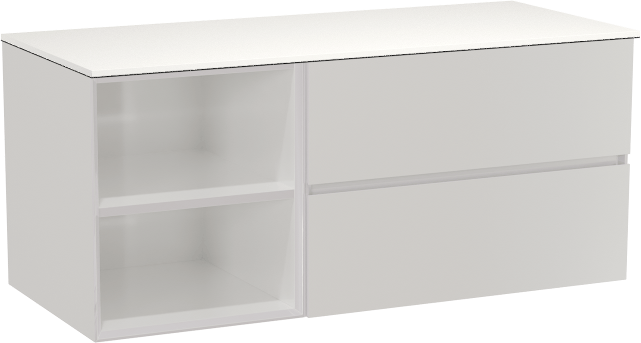 Storke Edge badkamermeubel met Tavola wastafelblad voor waskom(men)