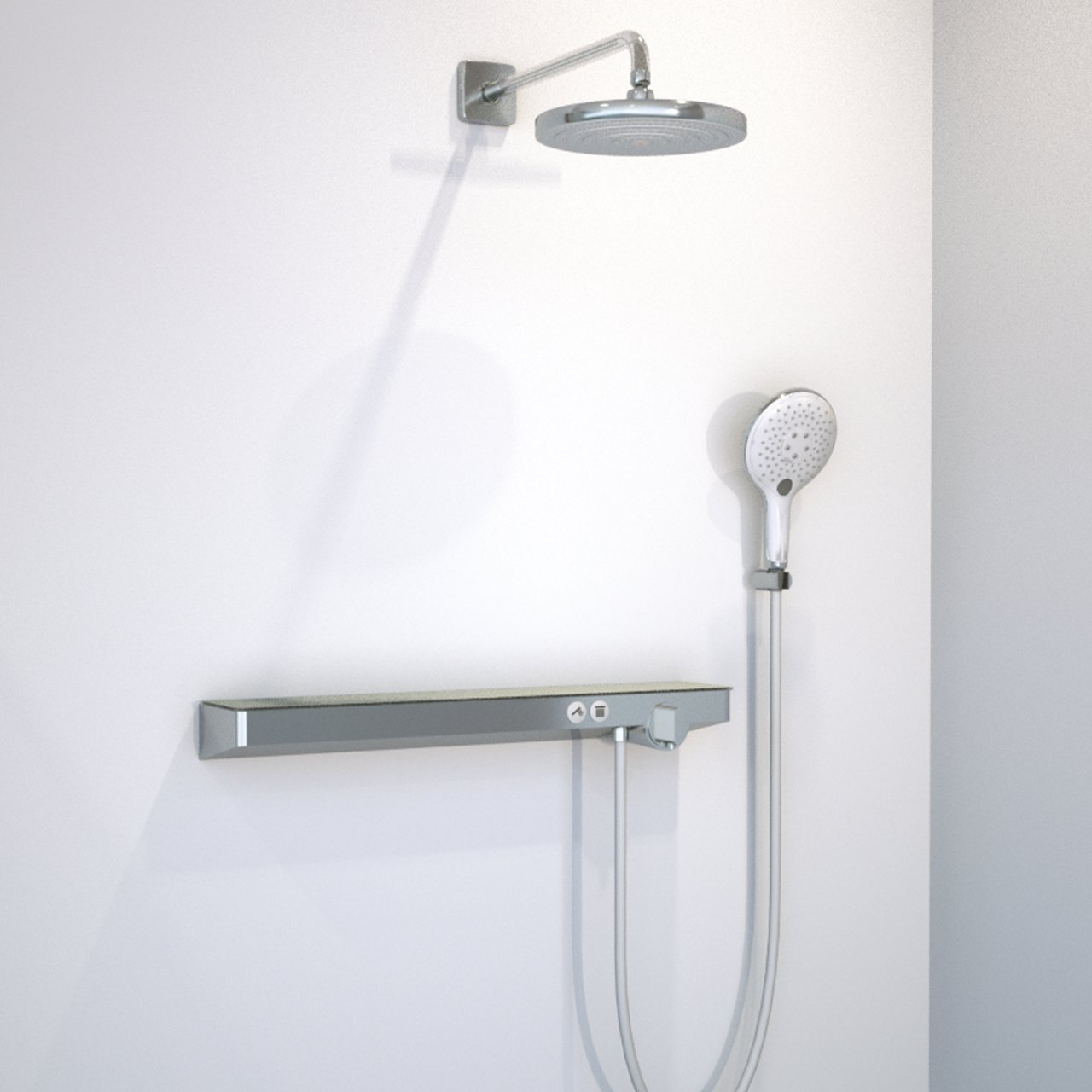 Hansgrohe Showertablet Select 700 thermostat de douche encastré 2 fonctions blanc et chrome brillants