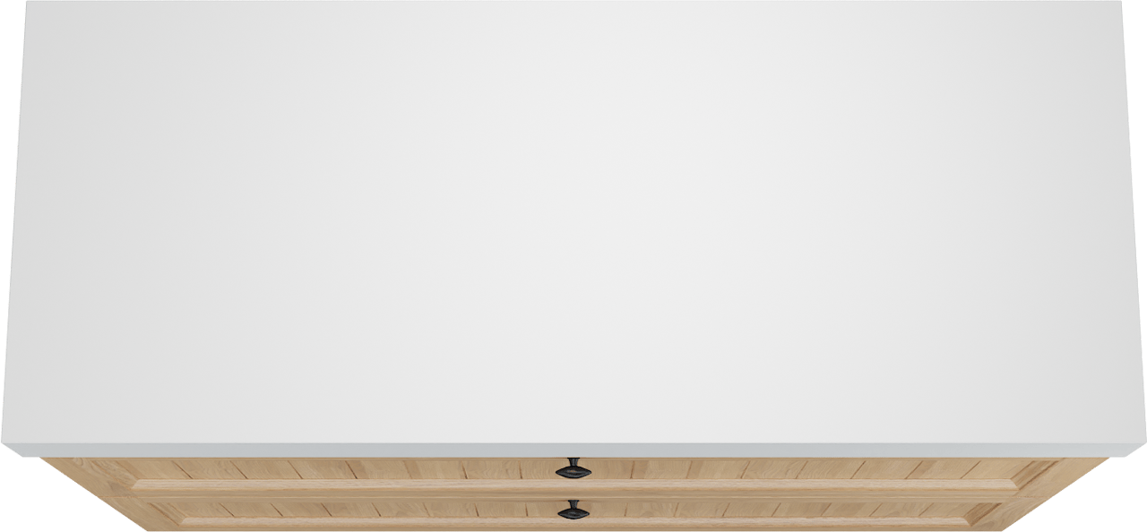 Balmani Lemon freistehendes Möbelstück Set: 135 x 55 cm, Naturbelassene Eiche Furnier, mit Dominus Einzel- oder Doppel Waschtischplatte, Weiß matt