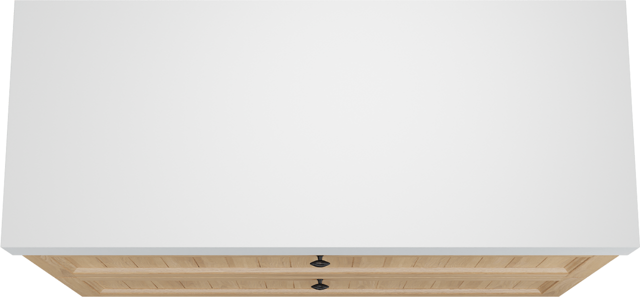 Balmani Lemon staand badkamermeubel 135 x 55 cm, fineer natuur eik met Dominus enkel of dubbel tablet in mat wit