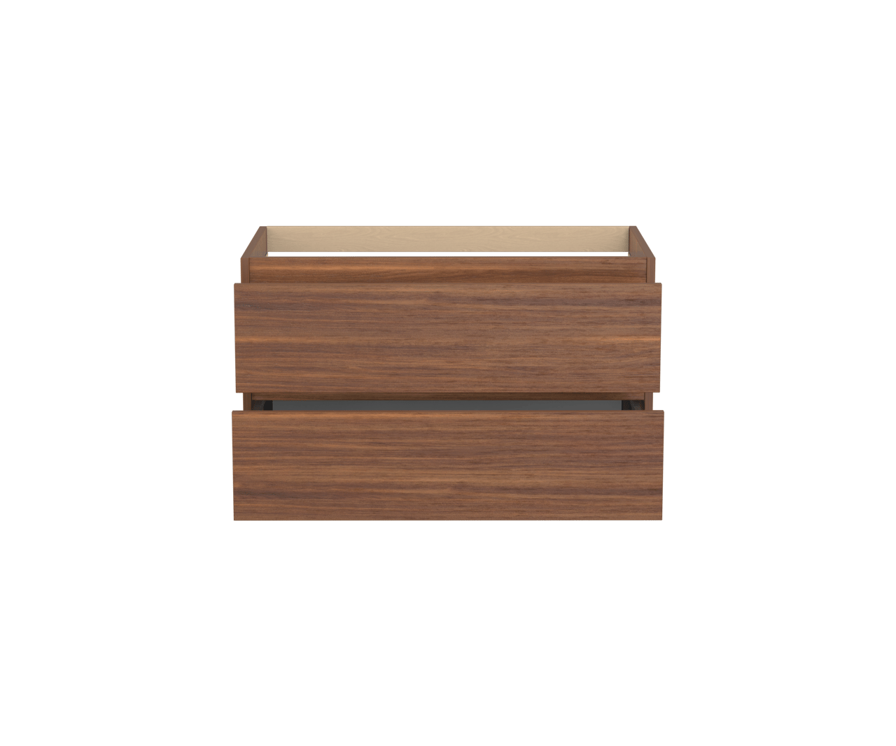 Balmani Lucida hängender Waschbeckenunterschrank: 90 x 55 cm, Amerikanischer Nussbaum, 2 Schubladen