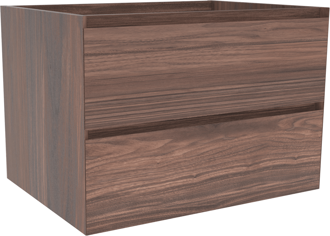 Balmani Mitra meuble sous-vasque suspendu 75 x 55 cm plaqué noyer 2 tiroirs