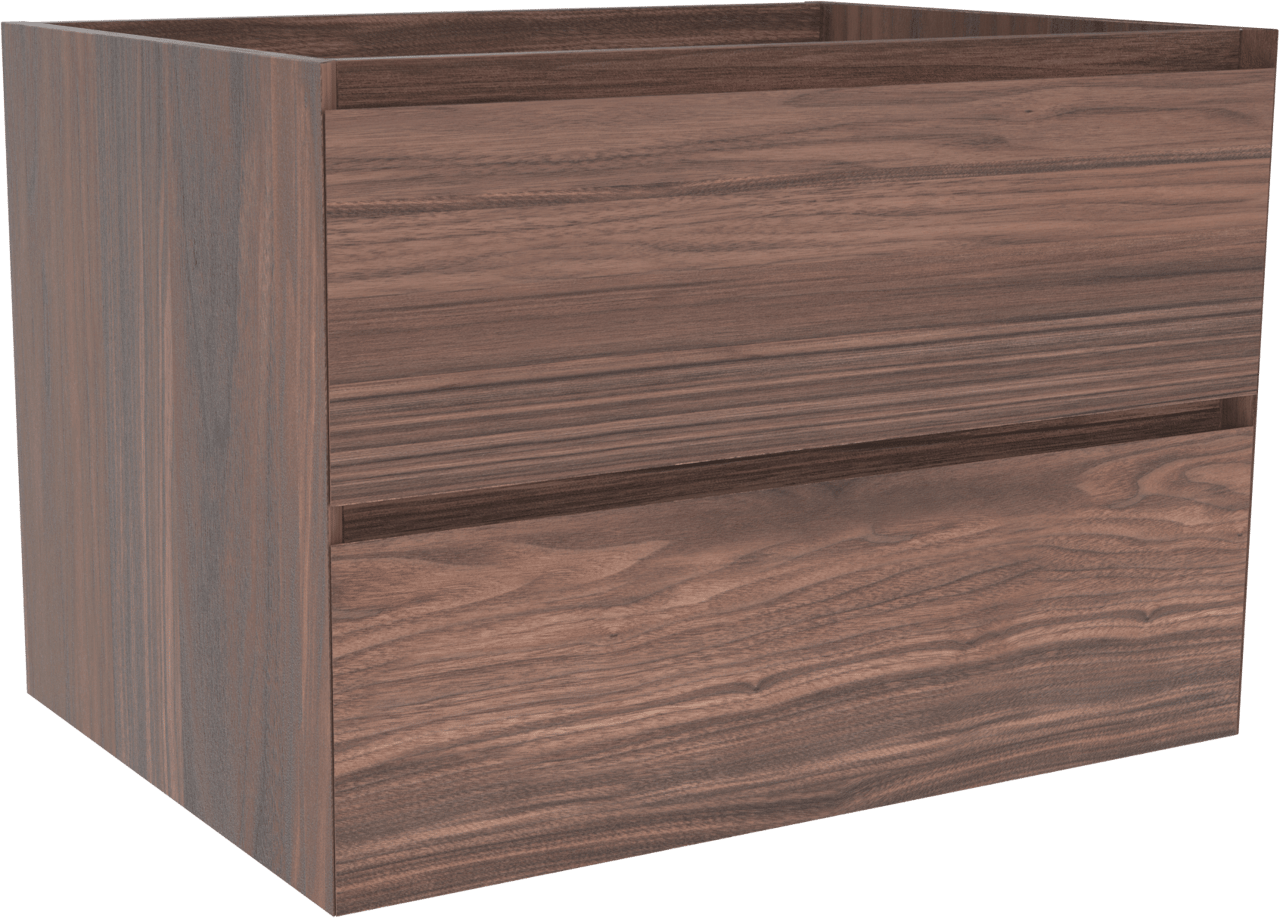 Balmani Mitra meuble sous-lavabo suspendu 75 x 55 cm placage noyer 2 tiroirs