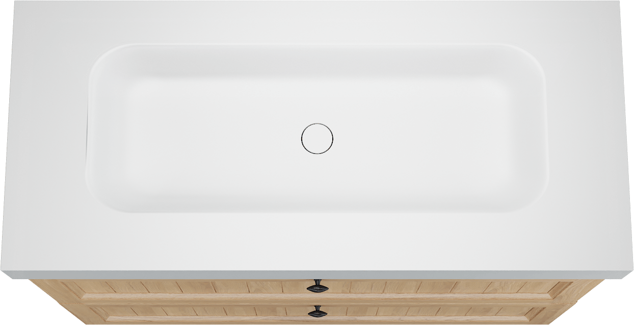 Balmani Lemon staand badmeubel 120 x 55 cm, fineer naturel eiken met Arcato enkele wastafel voor 2 kraangaten in mat wit