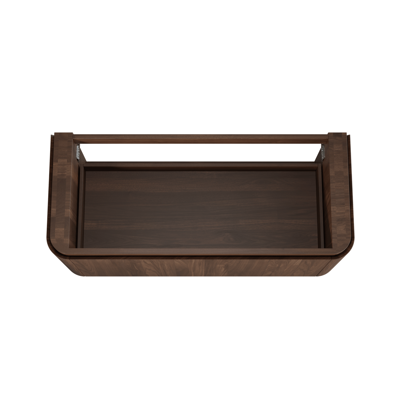 Balmani Moon hängender Waschbeckenunterschrank: 130 x 55 cm, Amerikanischer Nussbaum, 2 Schubladen