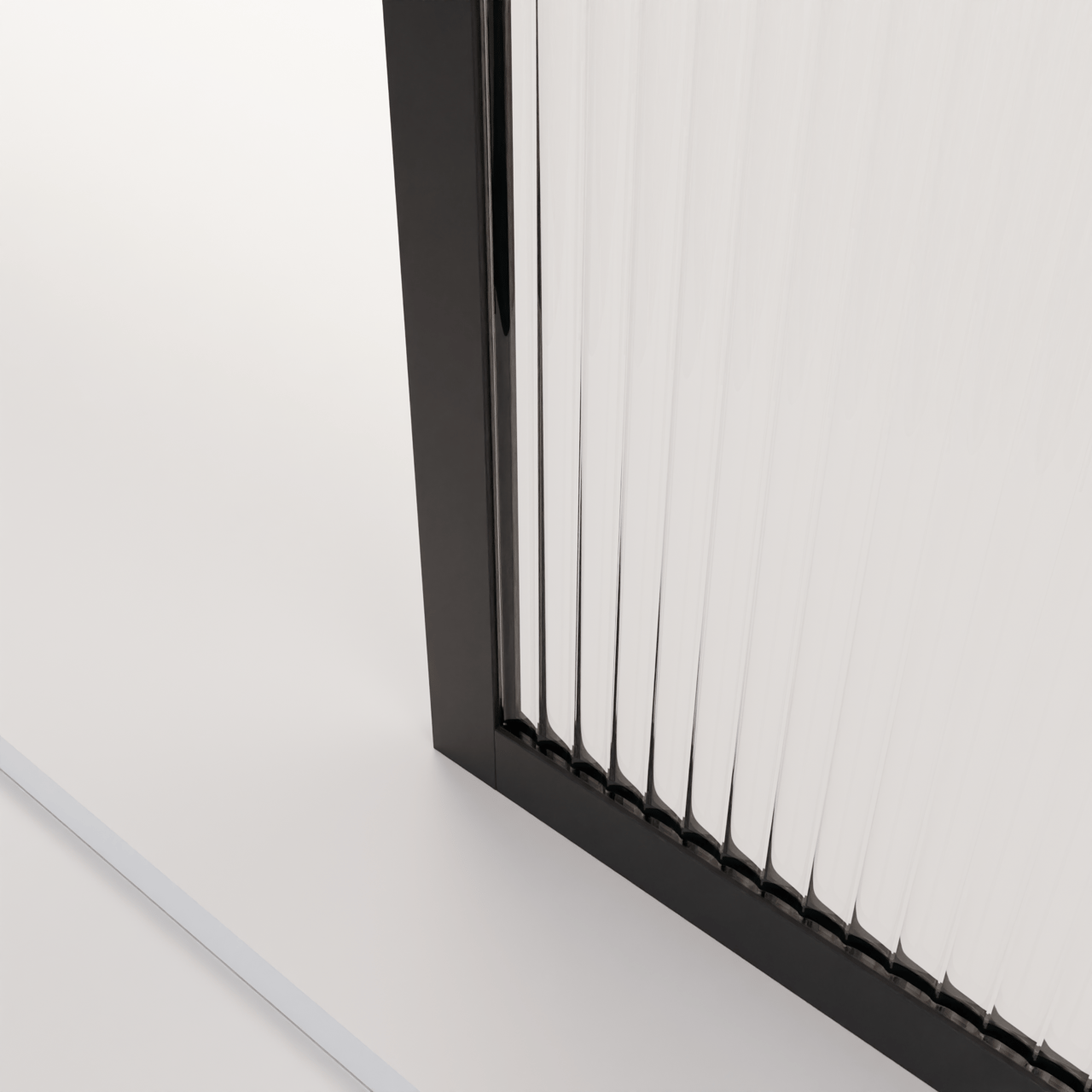 Balmani Framed douche à l'italienne 140 x 210 cm verre relief profil noir mat