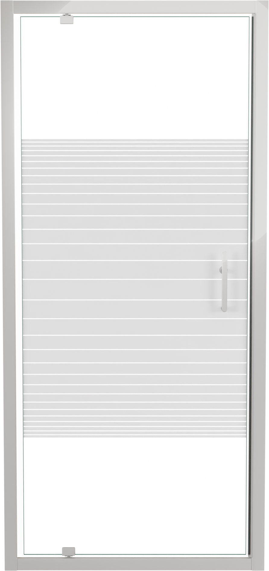 SanyOne Anton porte pivotante 90 cm x 190 cm verre Rayé profil blanc brillant