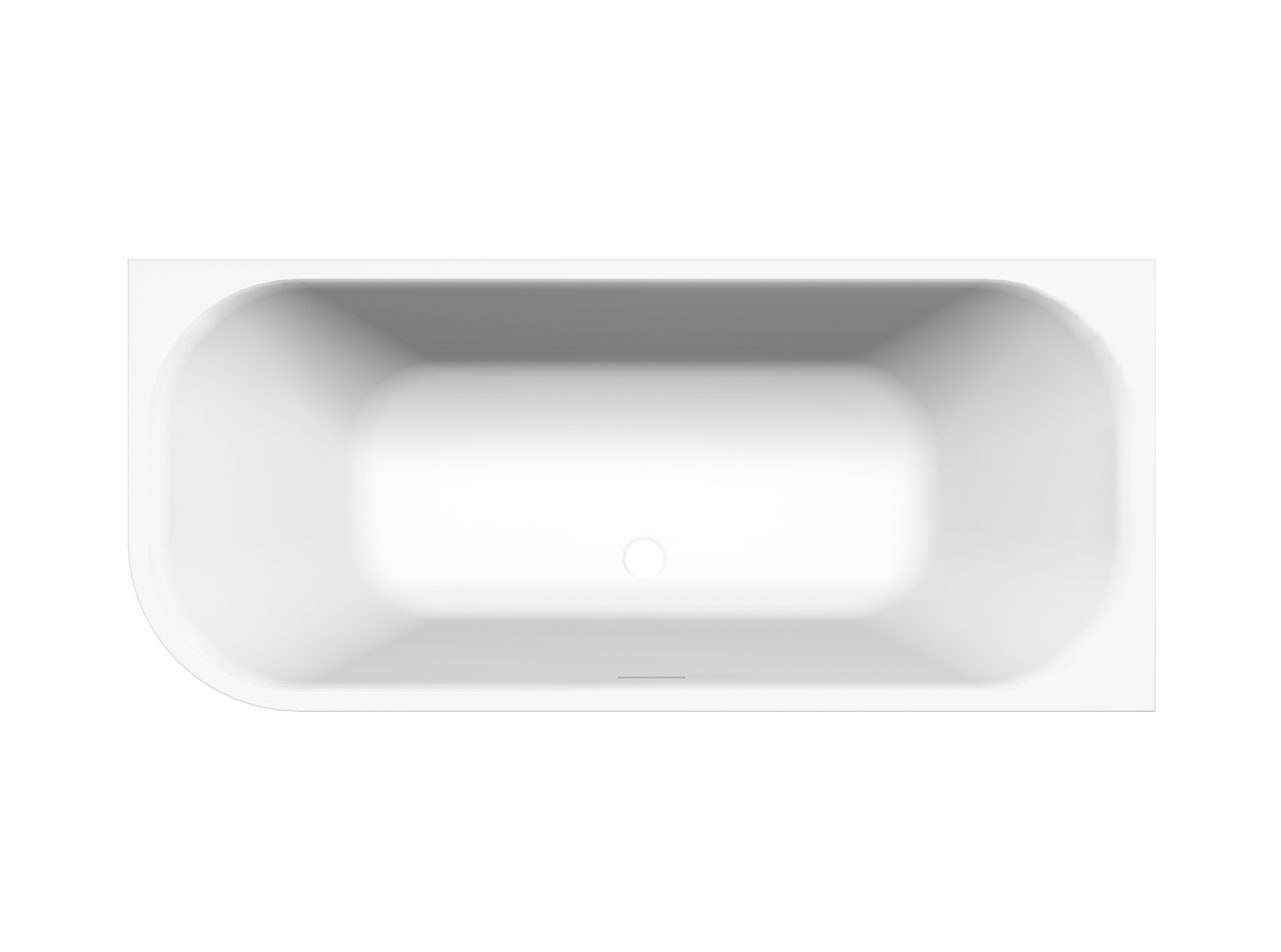 Luca Varess Mezzo baignoire d'angle droite double 170 x 75 cm acrylique blanc mat