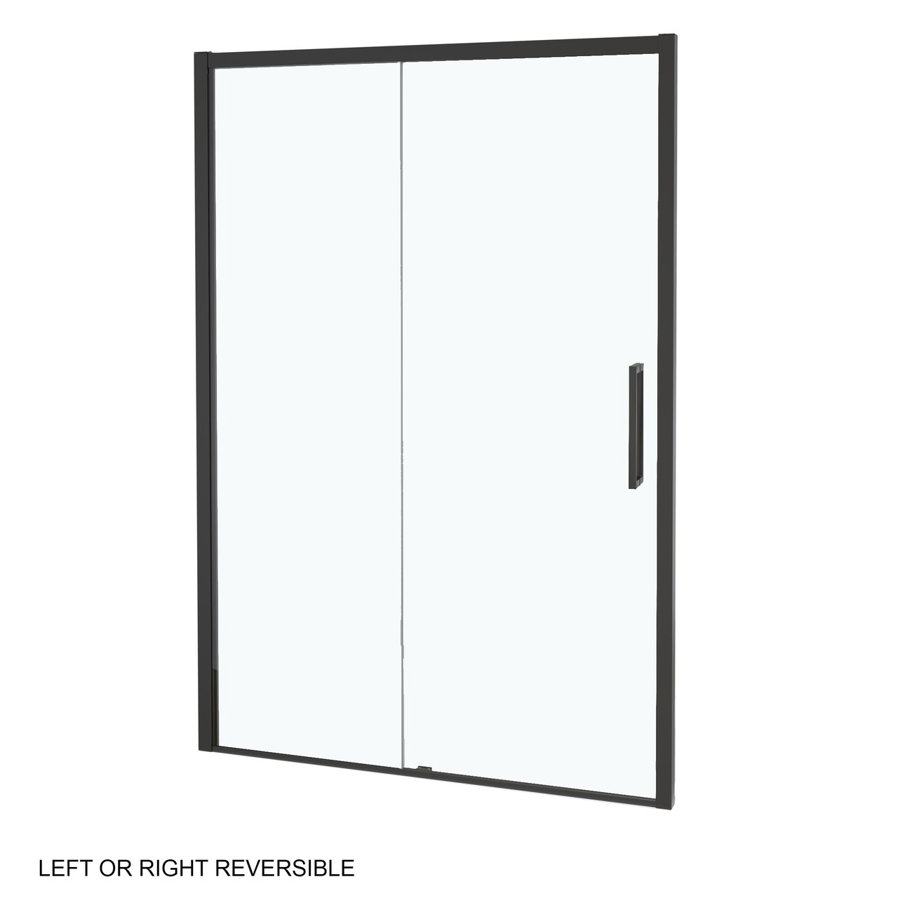 Luca Varess Senses schuifdeur met vaste wand - voor douchehoek - 140 cm helder glas mat zwart profiel