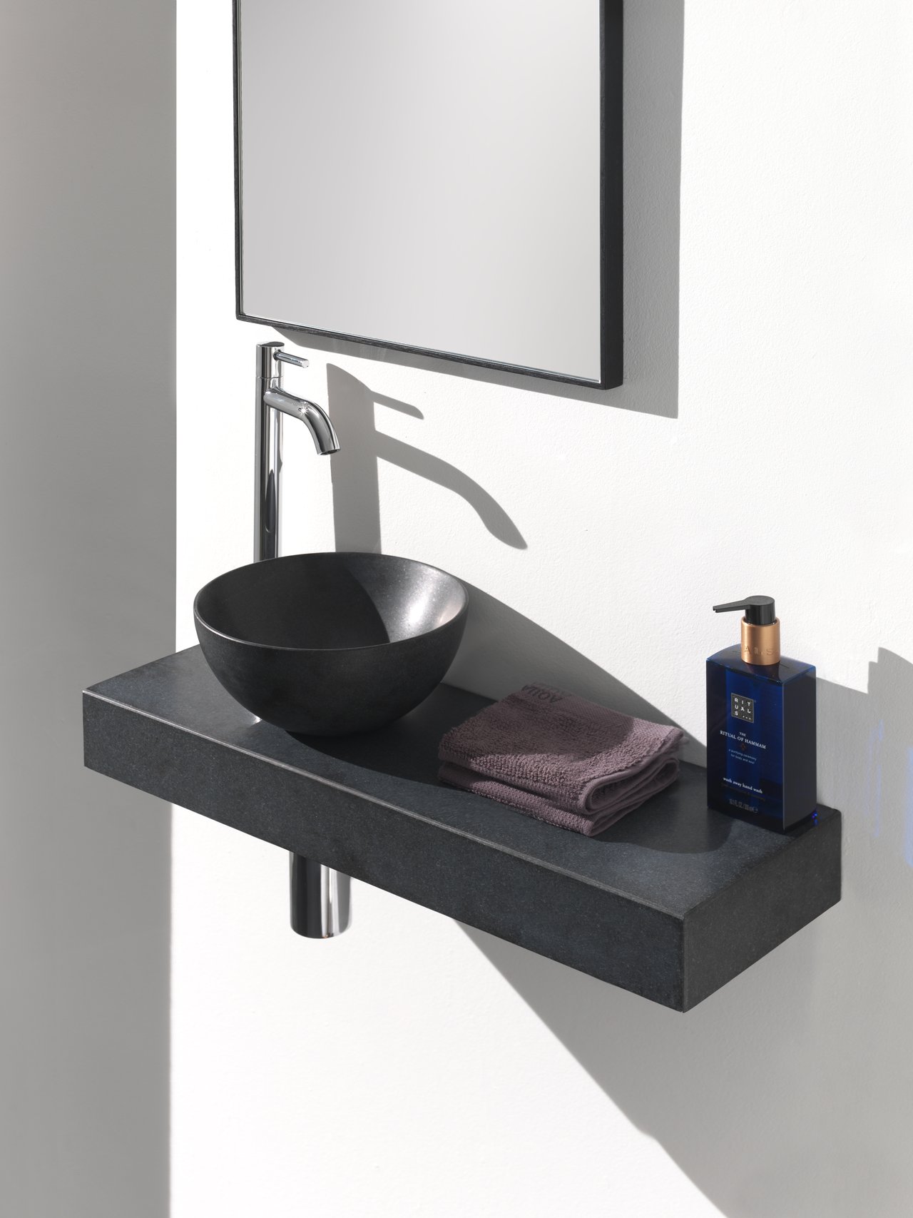 Balmani Nova Handwaschbecken: Granit, Poliert, 60 x 20 cm