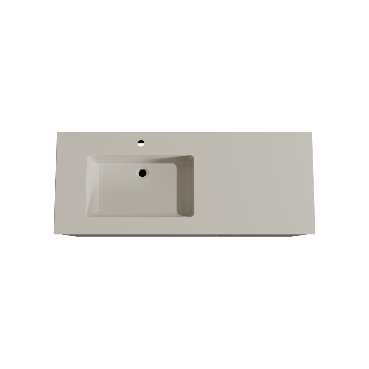 Storke Edge hängendes Möbelstück Set: 130 x 52 cm, Nussbaum, mit Diva Waschtisch links, Top Solid Seidengrau