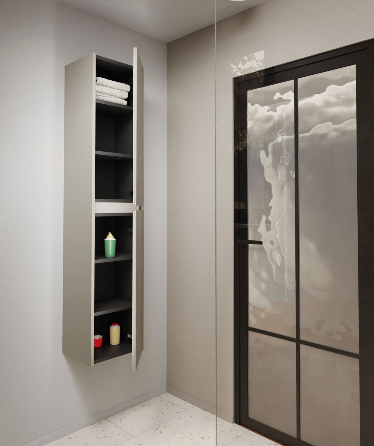 Storke Seda zwevend badkamerkast zijdegrijs 40 x 35 x 170 cm