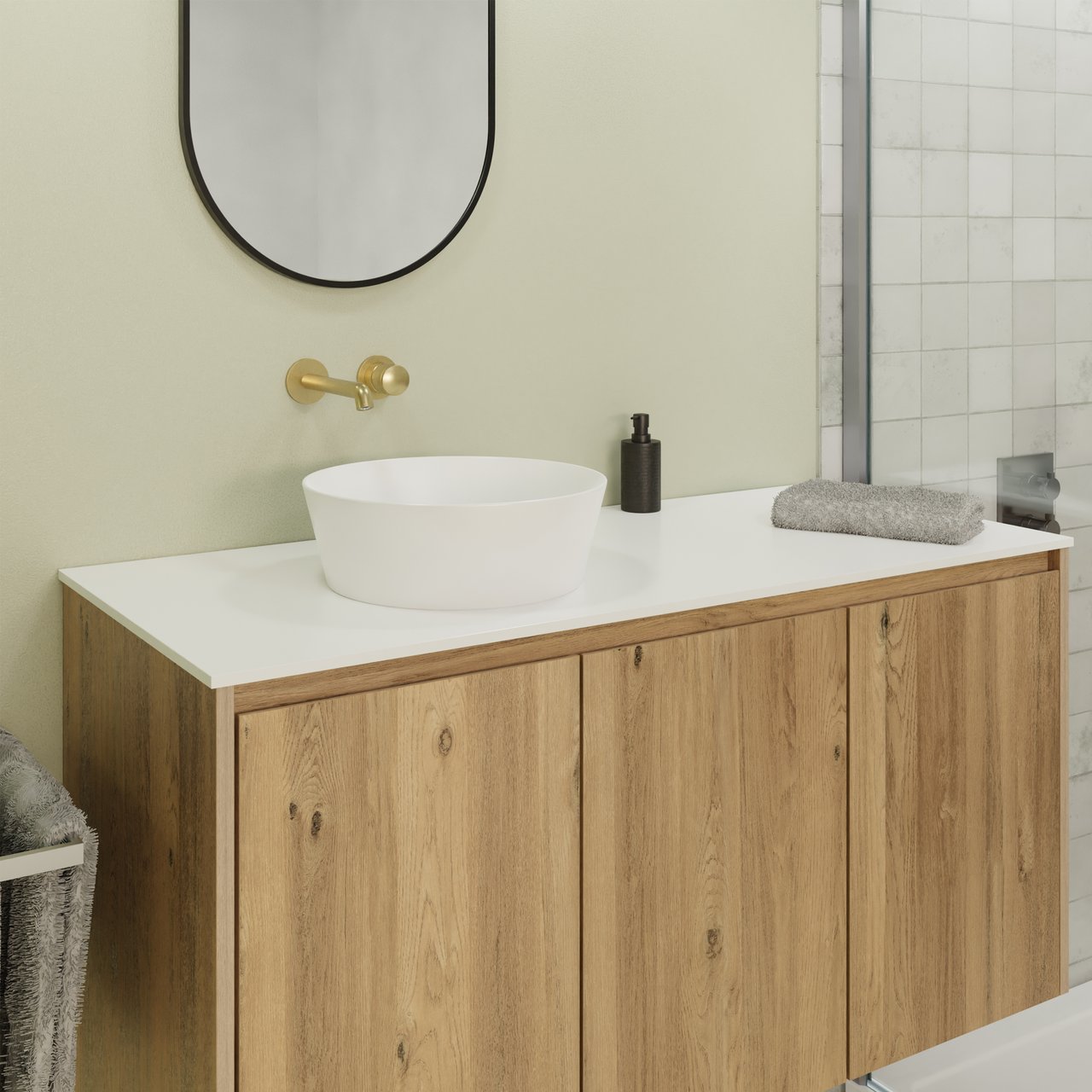 Blaufoss Pavilion robinet de lavabo encastré Brushed Gold incl élément intégré