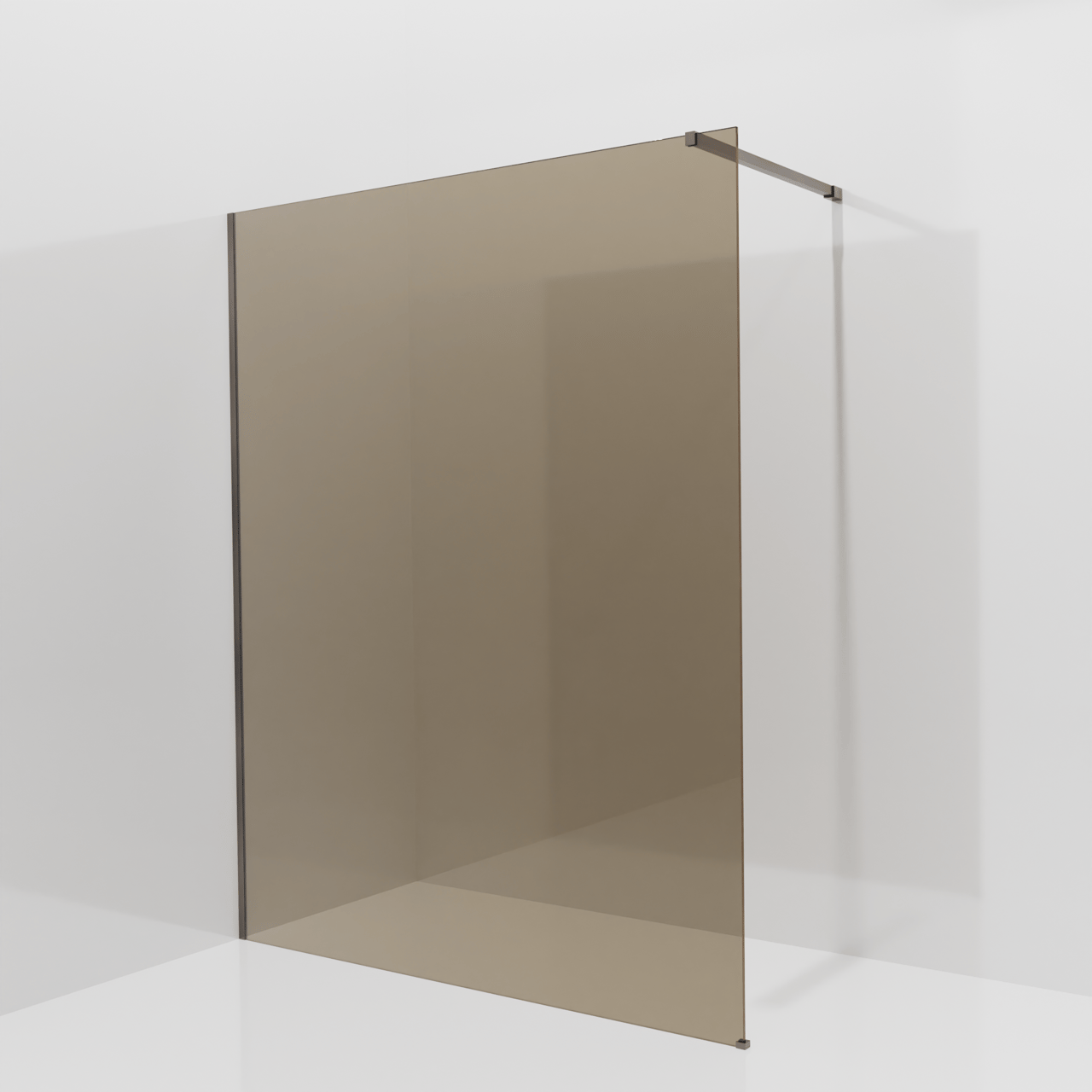 Balmani Modular douche à l'italienne: 160 x 200 cm, Verre bronze, Profil Brushed GunMetal