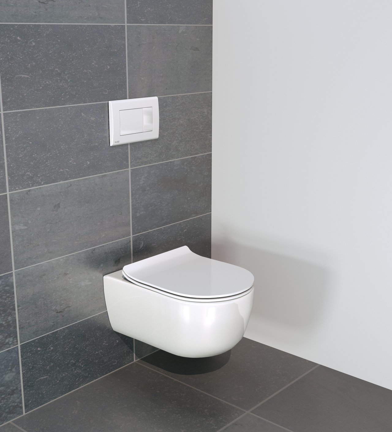 Luca Varess Metro hangend toilet hoogglans wit randloos met fino wc-bril
