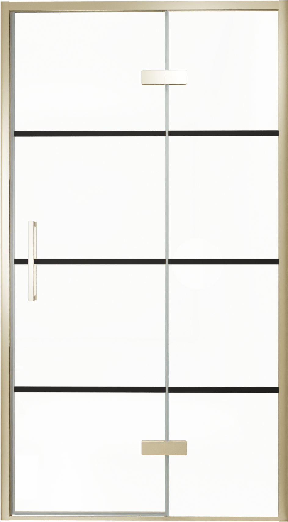 Balmani Senses Design porte pivotante à droite 120 cm x 210 cm verre Lined, Profil Brushed Champagne Gold