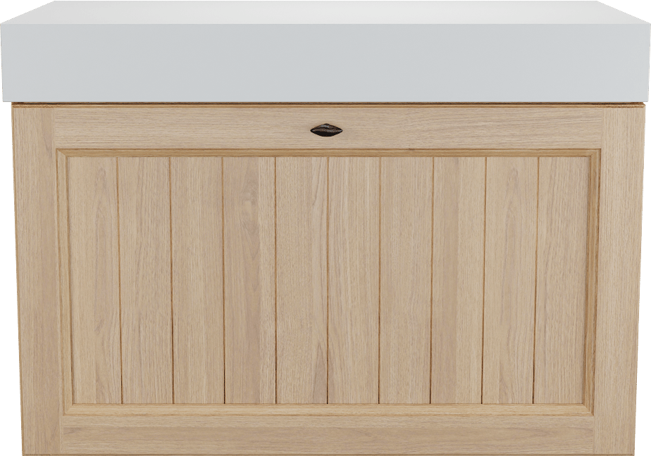 Balmani Lemon meuble salle de bains suspendu 90 x 55 cm, placage chêne naturel avec Dominus tablette simple en blanc mat